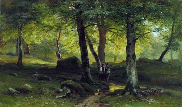 ウッズ Painting - 木立の中 1865 年の古典的な風景 イワン・イワノビッチの木々